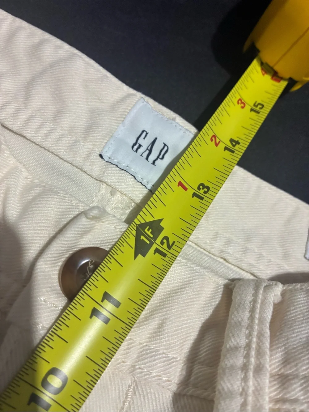 GAP Off-White High-Rise Wide Leg Crop Denim Pants Jeans Size 6 Stretch Bohemian - Picture 8 of 13